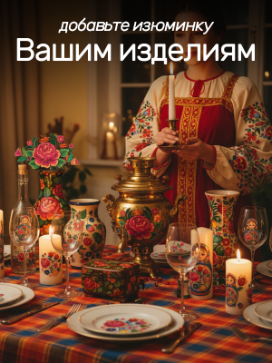 Наклейки переводные для свечей и декора Матрешки из каталога Наклейки декупажные для декора свечей, яиц, изделий из гипса, в интернет-магазине BPW.style